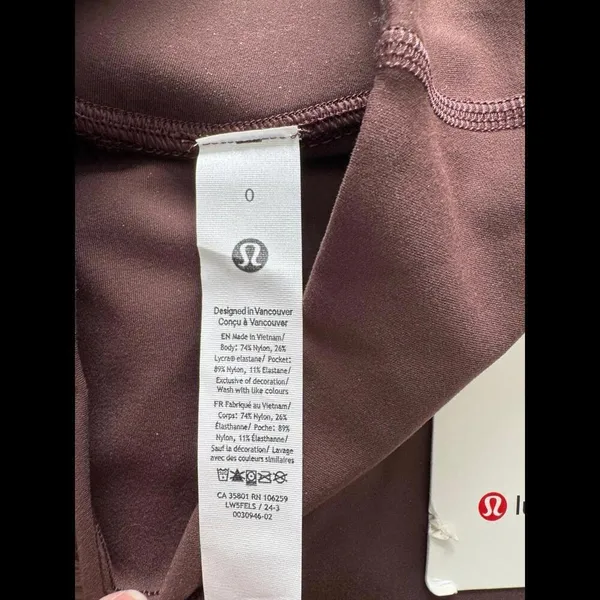 Lululemon Wunder Under Smoothcover High Rise 25” Espresso Size 0 NWT - Image 6