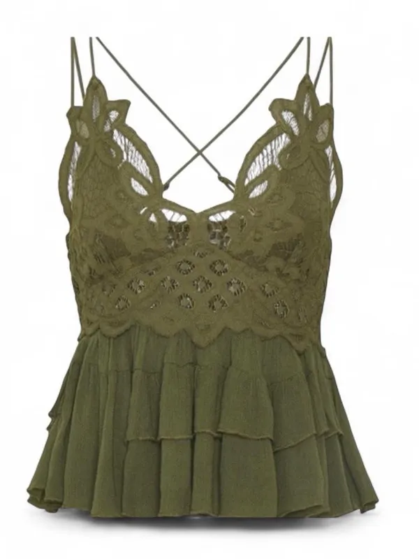 NWT Free People Adela Cami Olive Green - Image 2