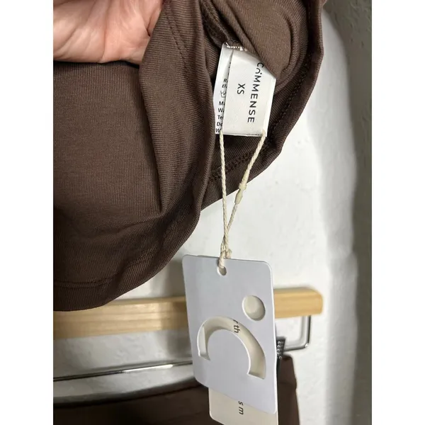 Commense Brown Asymmetrical Cropped Long Sleeve Top & Maxi Skirt Set XS NWT - Image 6