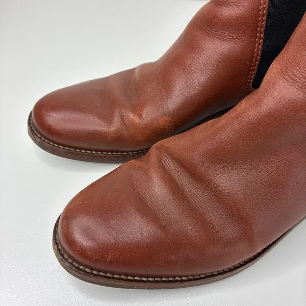 Madewell Brown Ainsley Chelsea Ankle Booties Leather Upper Pull-On Womens 7 - Image 2