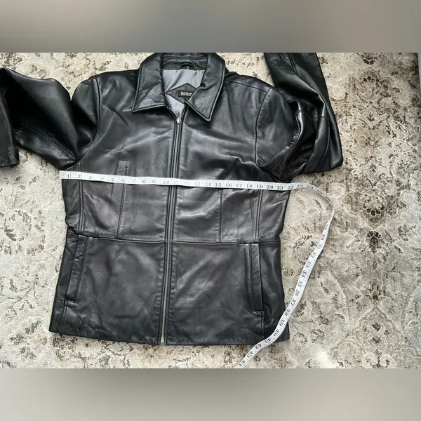 Nice genuine leather jacket 🖤🖤 Black Size L - Image 10