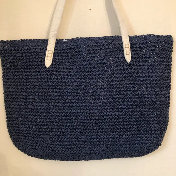 🎉INC Star & Stripes Straw Bag Blue - Image 4