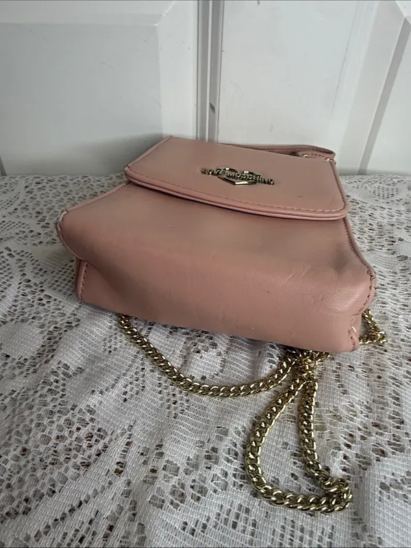 Love Moschino Dusty Pink Mini Crossbody with Gold Logo and chain strap - Image 6