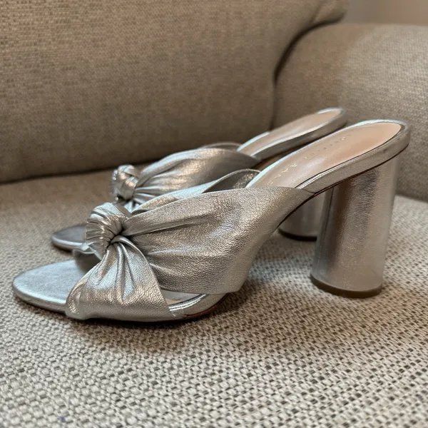 Loeffler Randall Celeste Silver Knot‎ Heeled Mule Sandal Size 6.5 - Image 2