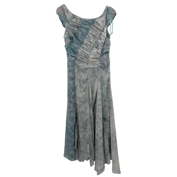 FREE PEOPLE Dress Size 2 Heart to Heart Midi Fairy Ocean Blue Ruched Flowy NWT - Image 16