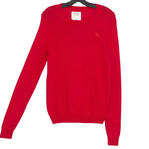 Abercrombie Sweater Rabbit Hair Cashmere Y2K Preppy Heritage Old Money Red Large - Image 2