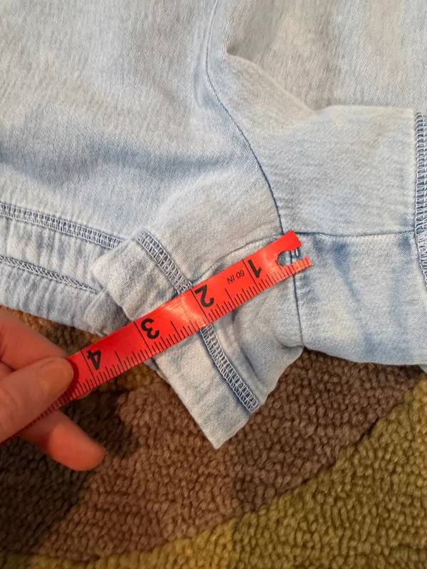 NWT Aerie Light Blue Sweatpant Jeans Knit Material Lounge Shorts Size Medium - Image 2