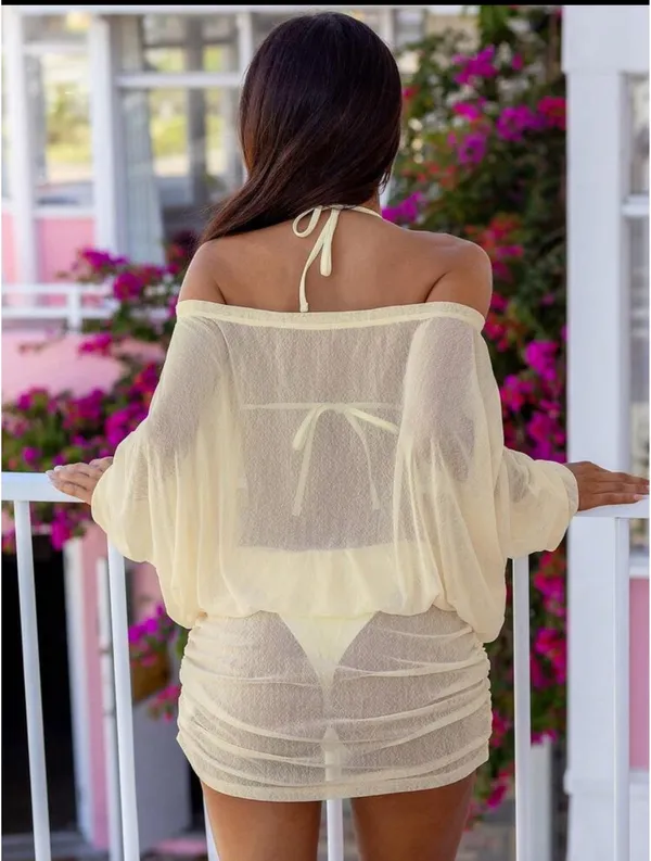 Bathing suit cover up Tan - Image 2
