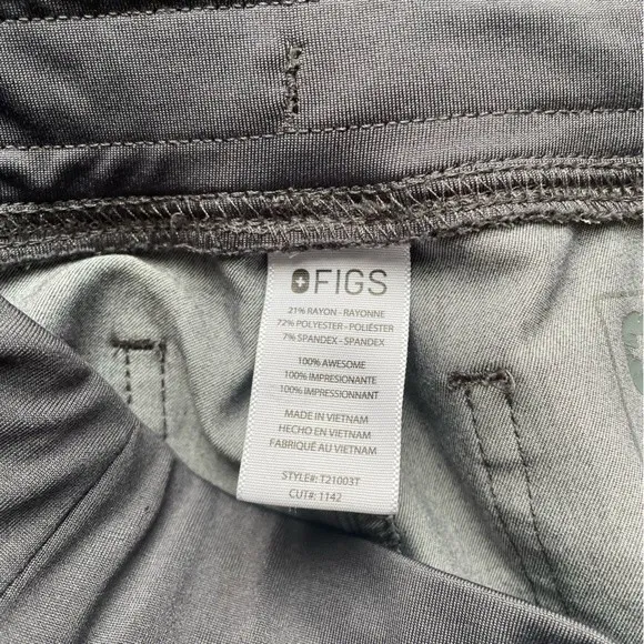 Figs Livingston Basic Scrub Pants Yoga Waistband Straight Leg Gray Size XXS 2XS - Image 10