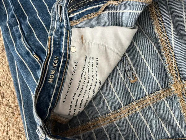 American Eagle Pinstripe Mom Jeans - Image 4