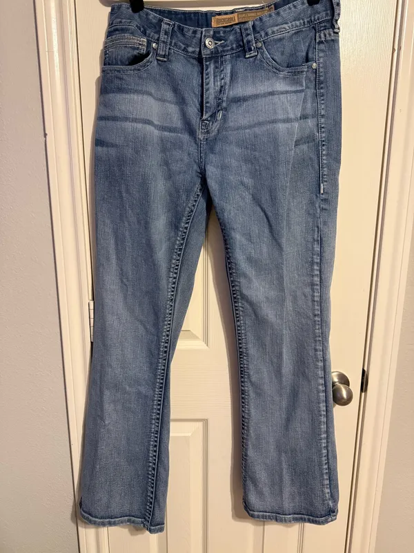 Rock & Roll Denim Mens Double Barrel Bootcut jeans 34/32 light wash EUC - Image 2