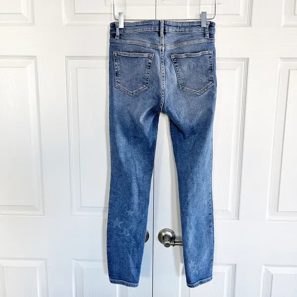 Lovers + Friends Ricky Low Rise Skinny Jeans Walk of Fame Star Print Y2K Indie - Image 7
