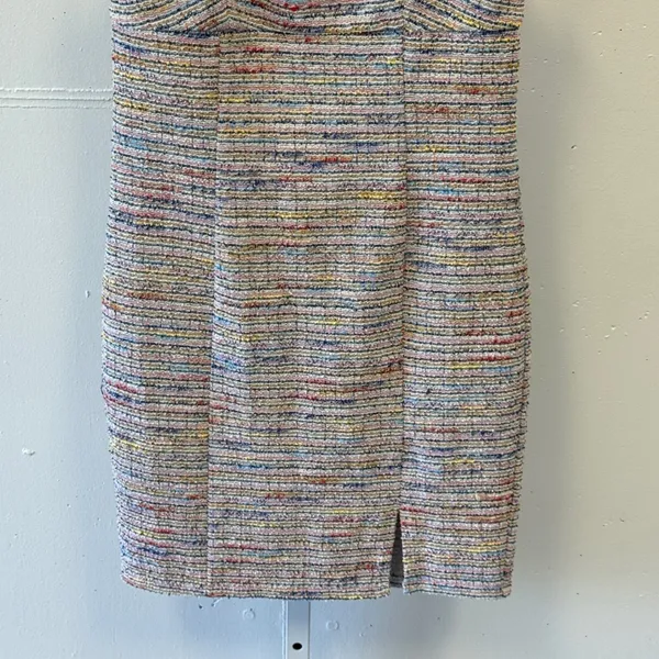 A. Byer Multi Color Tweed Mini Dress Sleeveless Square Neck Slit 1131L90 Small - Image 4