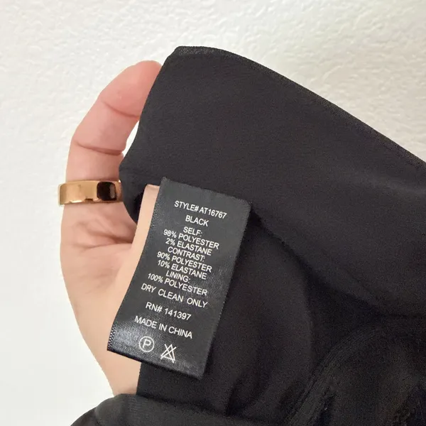 [ASTR] Black Satin Asymmetrical Sleeveless Draped Cowl Neck Bodysuit Sz Medium M - Image 11