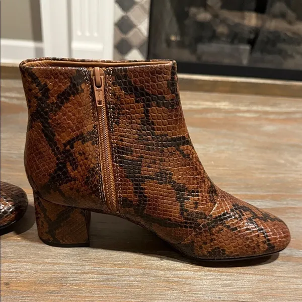 New Clarks Women's Snake‎ Print Ankle Boots – Size 6 - Image 3