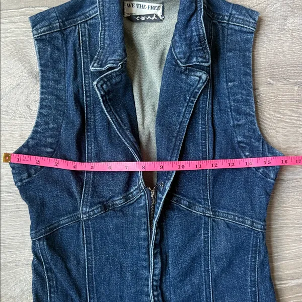 Free People CRVY Ring The Alarm Denim Jumpsuit. XS - Image 5