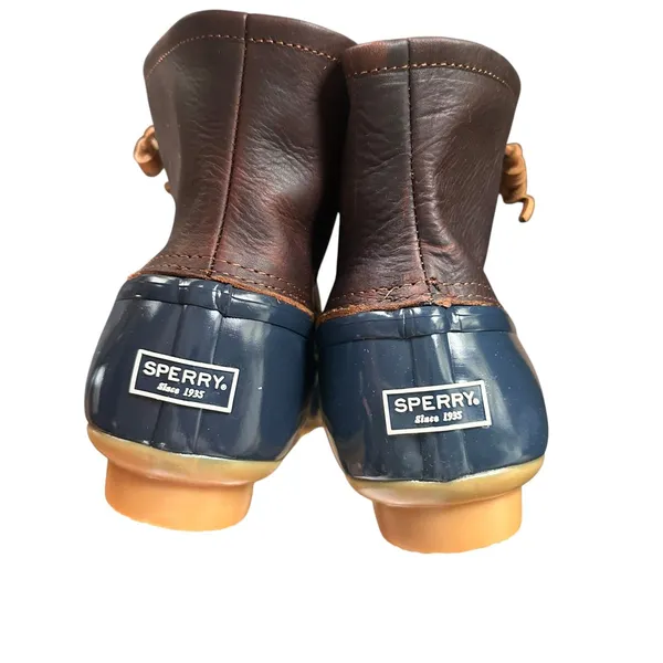 SPERRY Saltwater Duck Boot Brown/Navy NWOT w BOX‎ Sz 9 - Image 6