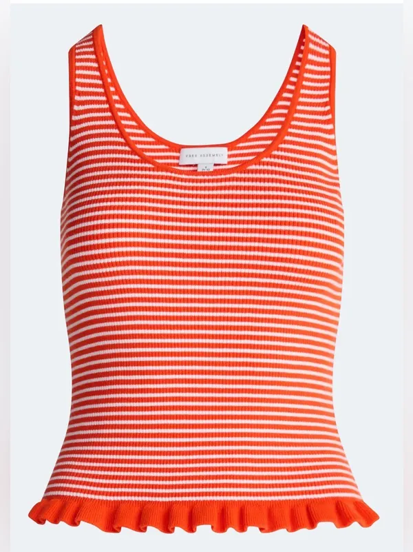 Free Assembly stripped Skirt Set M Orange Size M - Image 3