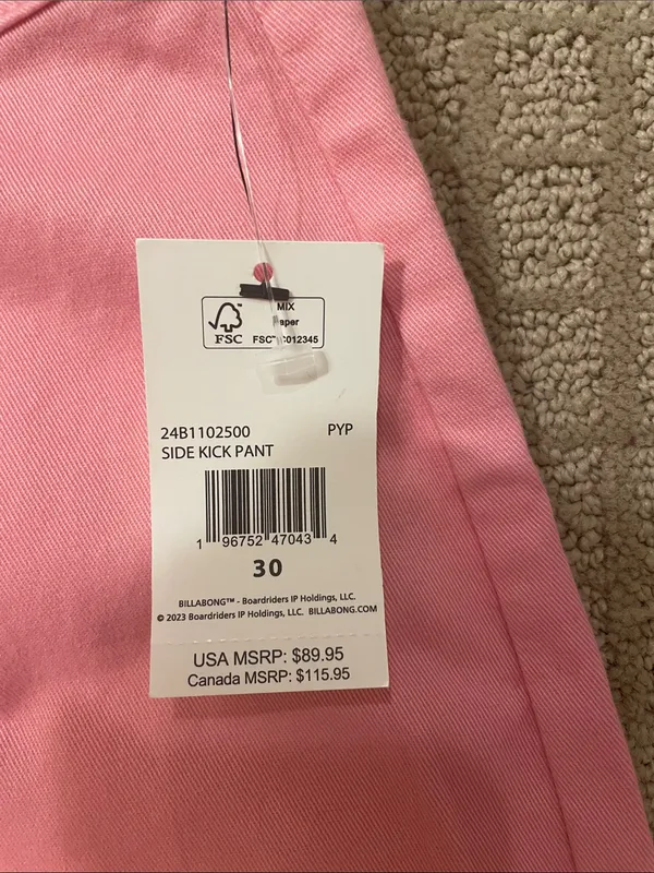 Billabong Pink Side Kick Pant - Image 3