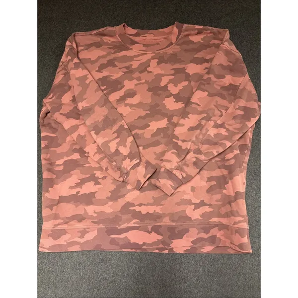 LULULEMON PERFECTLY OVERSIZED CREW SWEATSHIRT Sz 14 CAMO BRIER ROSE HERITAGE 365 - Image 2