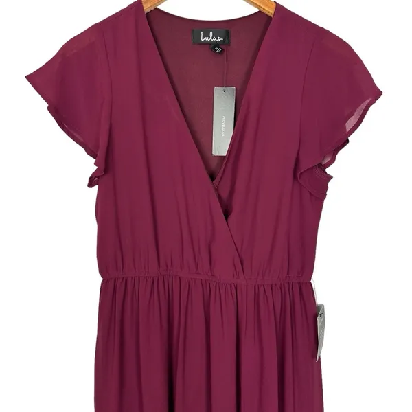 Lulu’s Lost in the Moment Maxi Gown Burgundy Bridesmaid Dress Size Small NWT - Image 7