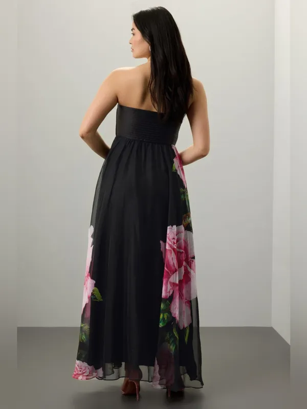 One33 Social Chiffon Strapless Gown Black Size 6 - Image 8
