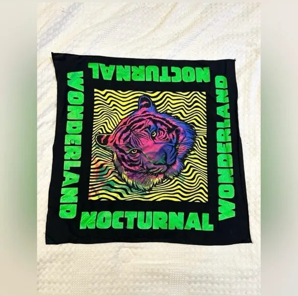 Nocturnal Wonderland Tiger Rave Festival Bandana Neon EDM Streetwear - Image 4