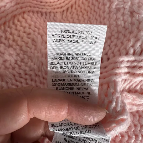 Edikted Inga Oversized Cable Knit, Light Pink XS - Image 4