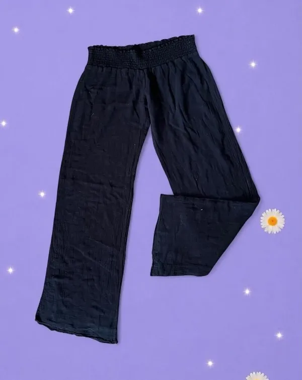 Vintage Y2K Grassroots Black Gauze Cotton Low Rise Wide Leg Pants Size 4 🖤 - Image 2