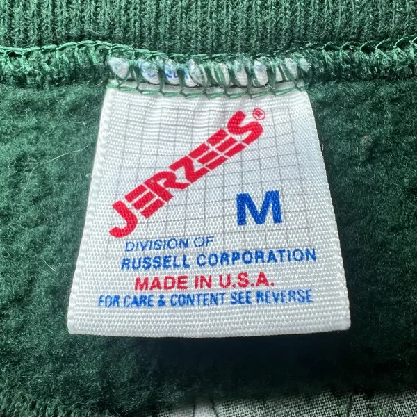 Jerzees Vintage 90s Christmas Sweatshirt Womens‎ Medium Green Crew Neck Festive Cozy - Image 8