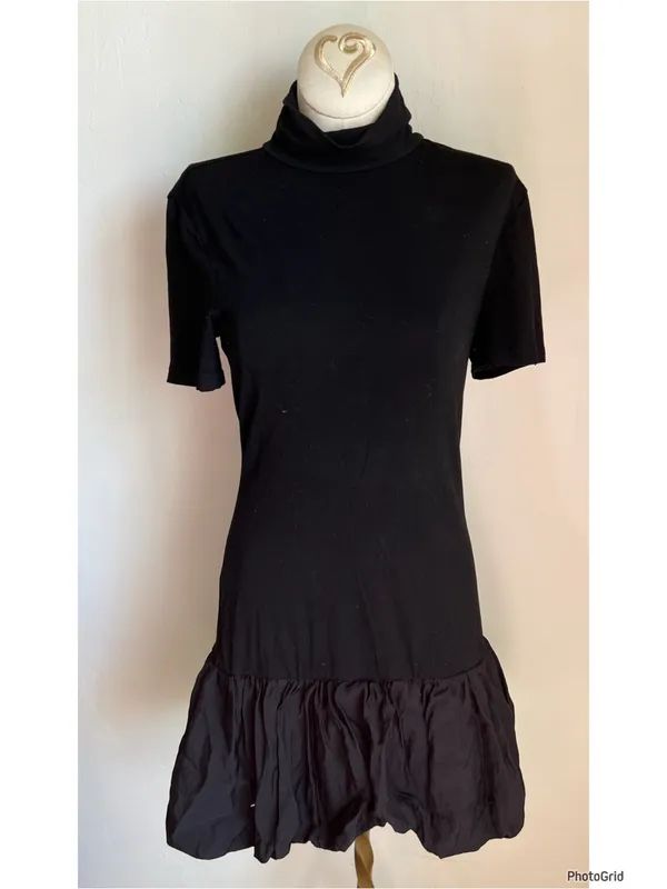 Reformation Dana Black Knit Dress Medium - Image 2