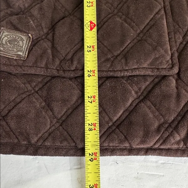 brown faux suede quilted barn jacket Lauren Ralph Lauren equestrian buttons XL - Image 14