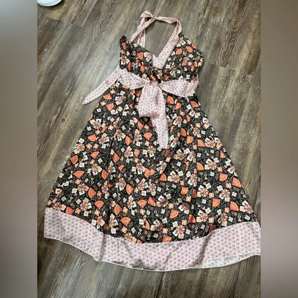 Wet Seal Vintage Y2K Halter Floral Top Dress Cottage Boho Forest Fairy Medium - Image 6
