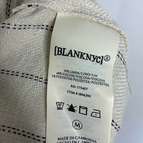BlankNYC Beige Linen Blend Shorts 5" Inseam Elastic Waist w/Pockets NWT Womens M - Image 6