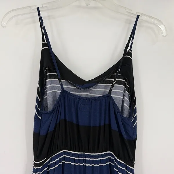 Old Navy Stripe Maxi Sundress Sz XS Coastal Preppy Boho Beach Navy Slip Minimal - Image 6