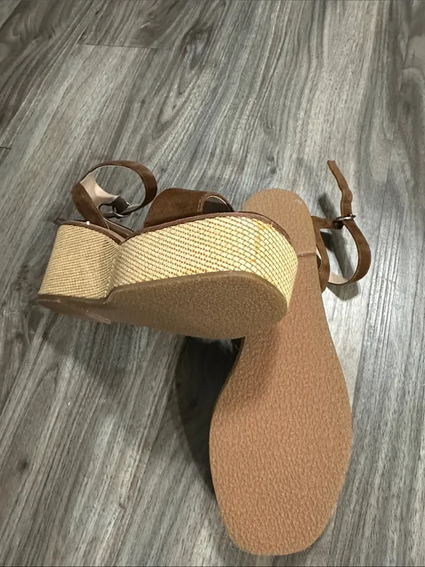 Steve Madden Brown Suede Platform Ankle Strap Sandals - Image 9