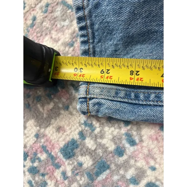Denim Forum The Comfy Low Rise Loose Jeans 25‎ 30L Medium Wash Blue Distressed - Image 5