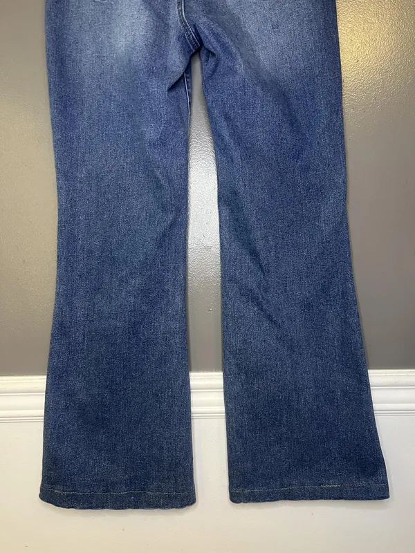 Nanette Lepore Jolie High Rise Flare Jeans Womens 8 Medium Wash Blue Denim - Image 7