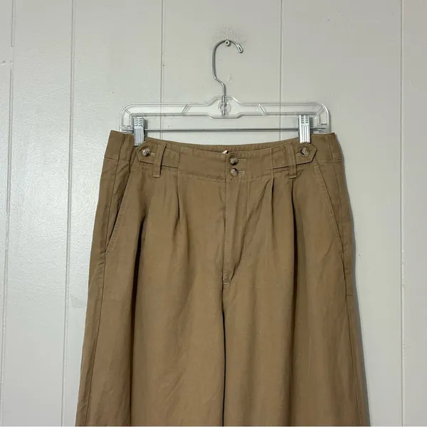 Madewell The Harlow Wide Leg Pants Drapey Twill Tan Khaki Size 6 High Rise - Image 4