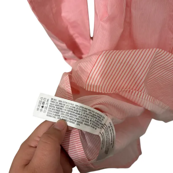 English Factory 100% Pink Cotton Striped Twist Shirt Mini Dress Size Medium - Image 8