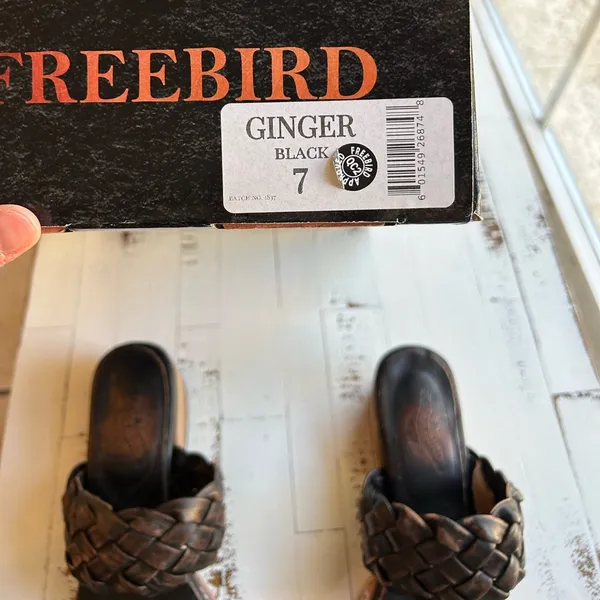 Freebird ginger braided distressed black leather sandals - Image 12