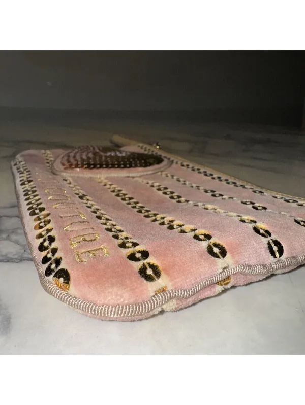 Y2K Juicy Couture Velvet Wristlet Handbag Wallet Pink Rose Gold Valentines Day - Image 3