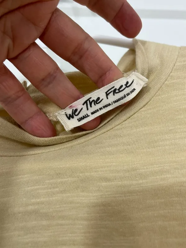 New We the Free Small Beige Embroidered Sleeve Long-Sleeve Top - Image 5