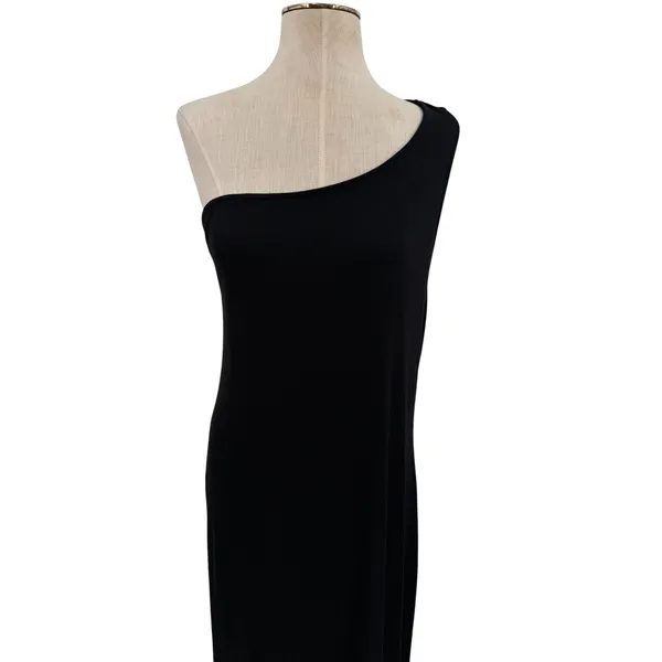 Free‎ People Beach Saturday Night Out One Shoulder Midi Dress Black Large - Image 4