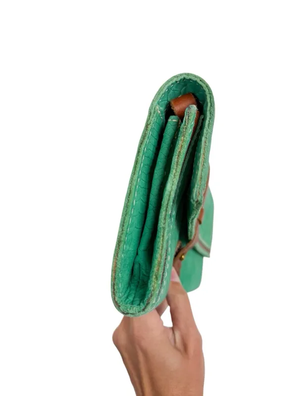 Madewell 1937 Accessories Green Suede Snakeskin Leather Wristlet Clutch Wallet - Image 10
