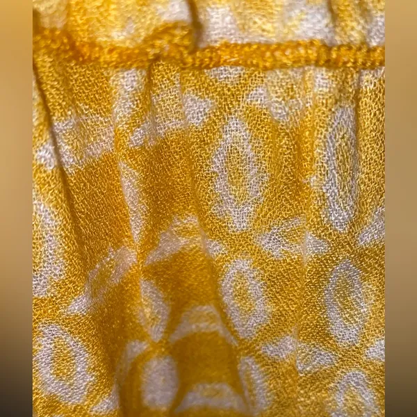 blue island Yellow Printed Boho Tie-Front Tunic - Image 3
