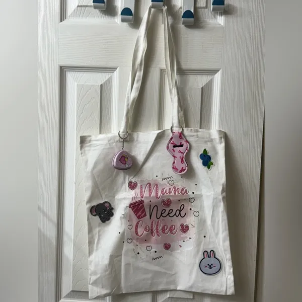 Handmade‎ Mama needs coffee tote bag - Image 3