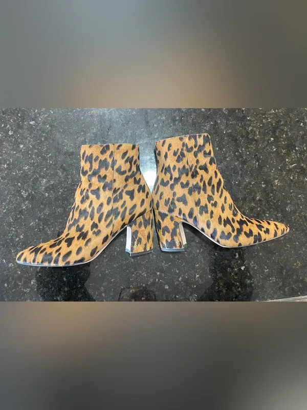 Sam Edelman Leopard-Print Ankle Booties in Brown and Black - Image 2