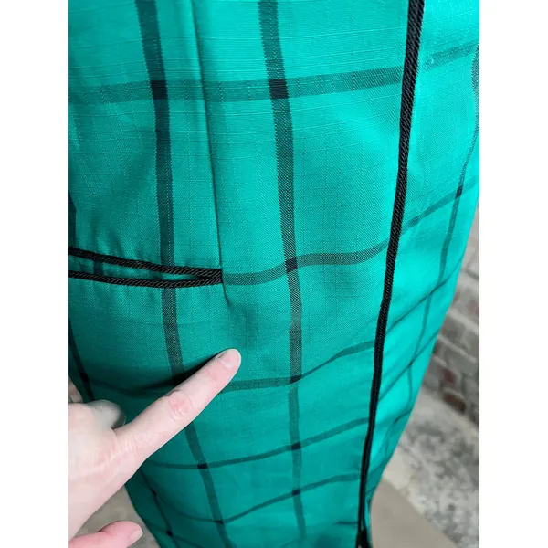 sheath dress windowpane green black vintage 1980s - Image 6
