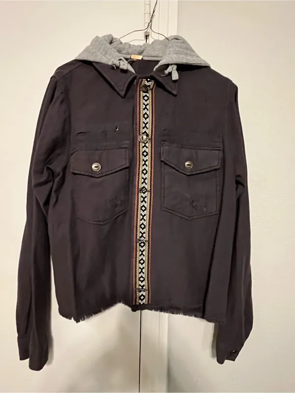Free People Women’s Weekend Wonderer Gray Hoodie Jacket Size S Oversized - Image 2